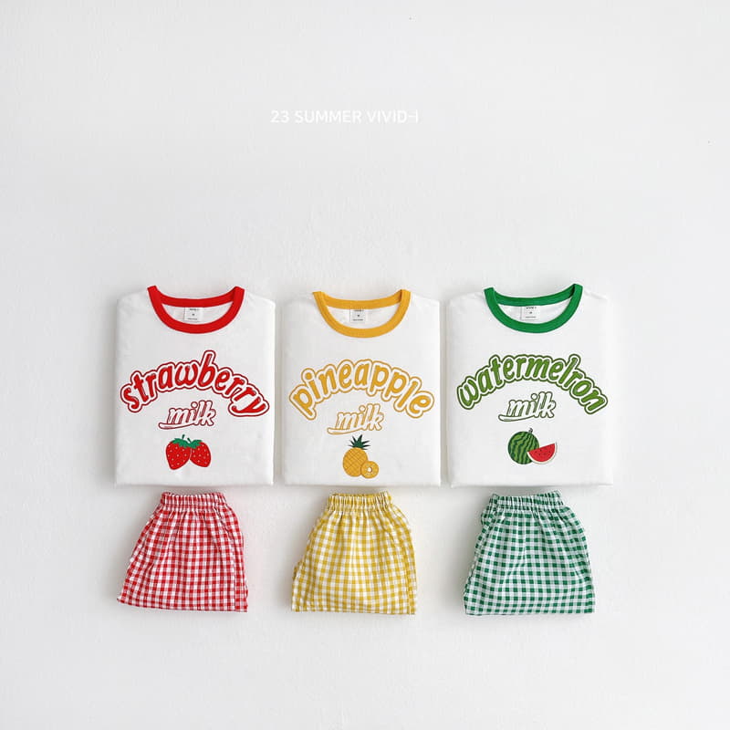 Vivid I - Korean Children Fashion - #designkidswear - Fruit Piping Top Bottom Set