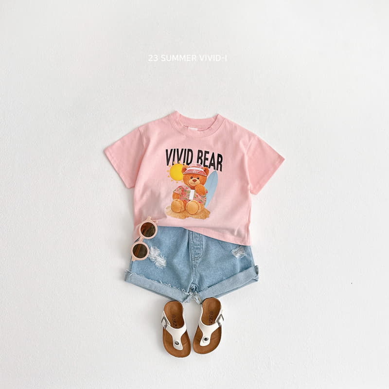 Vivid I - Korean Children Fashion - #fashionkids - Sun Cap Bear Tee - 6