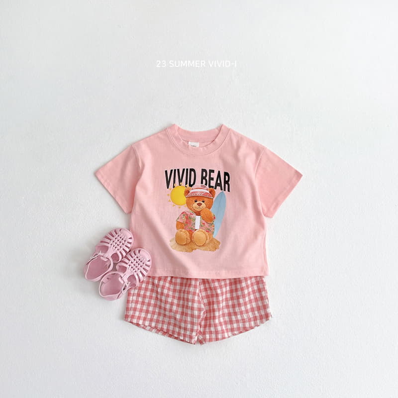 Vivid I - Korean Children Fashion - #kidsshorts - Sun Cap Bear Tee - 7
