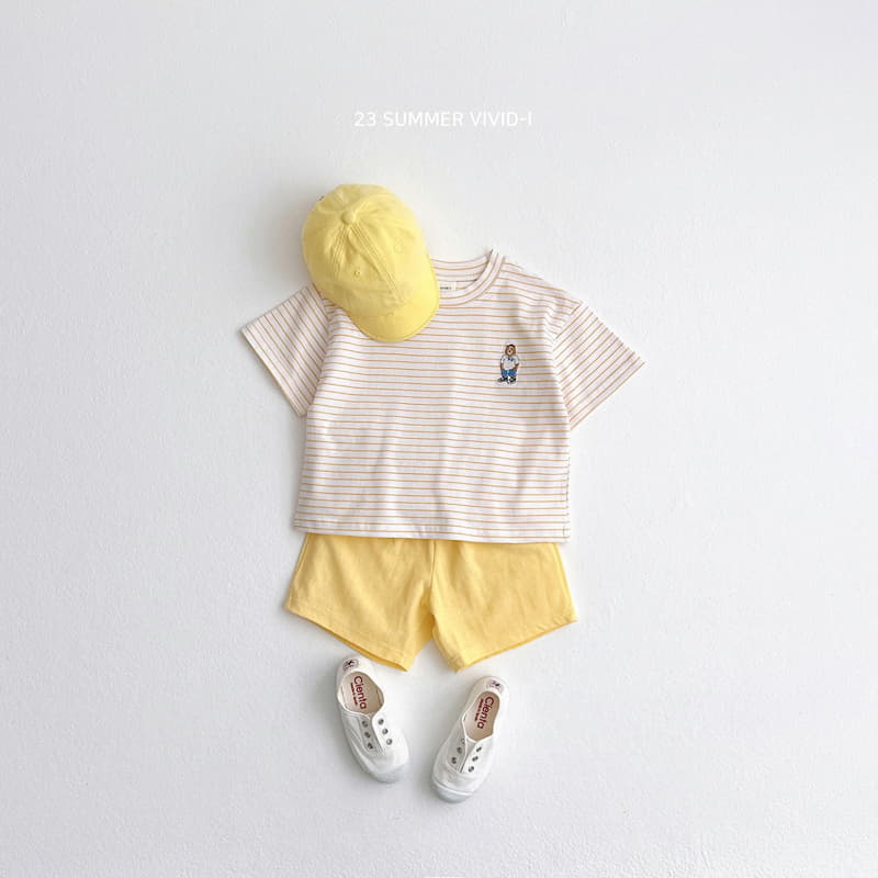 Vivid I - Korean Children Fashion - #kidsstore - Stripes Bear Tee - 10