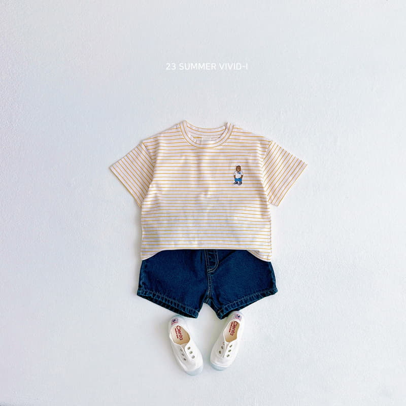 Vivid I - Korean Children Fashion - #kidzfashiontrend - Stripes Bear Tee - 11