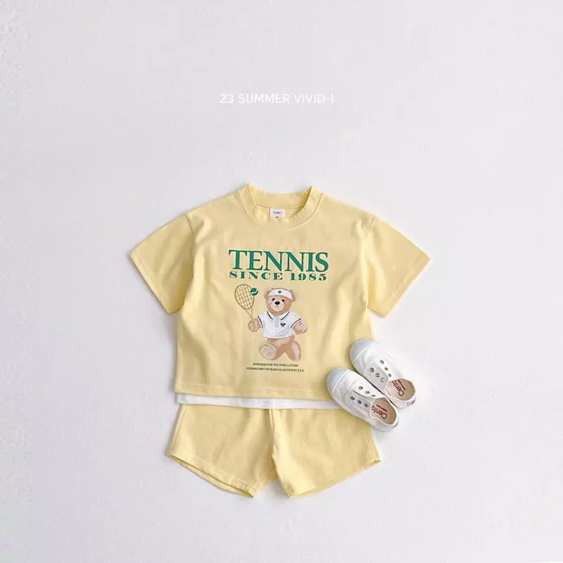 Vivid I - Korean Children Fashion - #littlefashionista - Tennis Top Bottom Set - 2