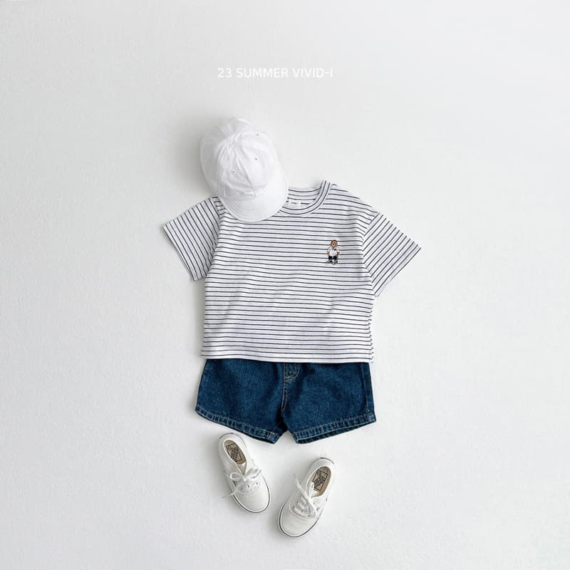 Vivid I - Korean Children Fashion - #toddlerclothing - Stripes Bear Tee - 2