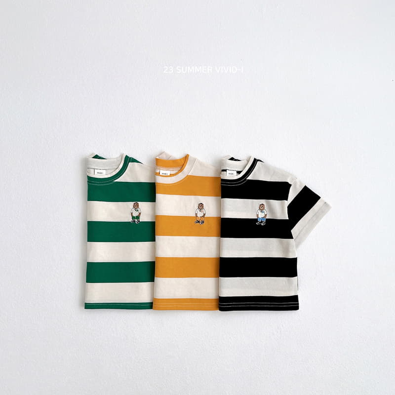 Vivid I - Korean Children Fashion - #toddlerclothing - Big Stripes Tee