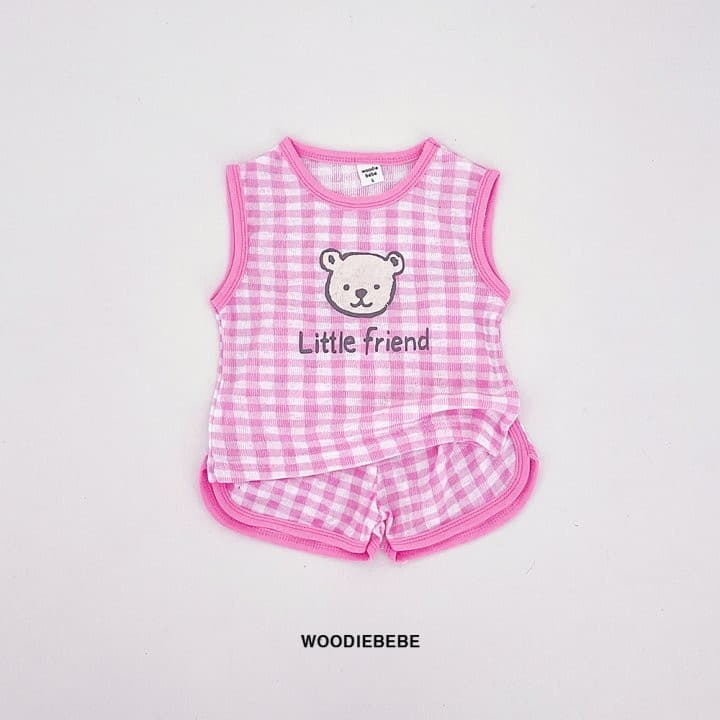 Woodie - Korean Children Fashion - #kidsshorts - Little Bear Top Bottom Set - 7