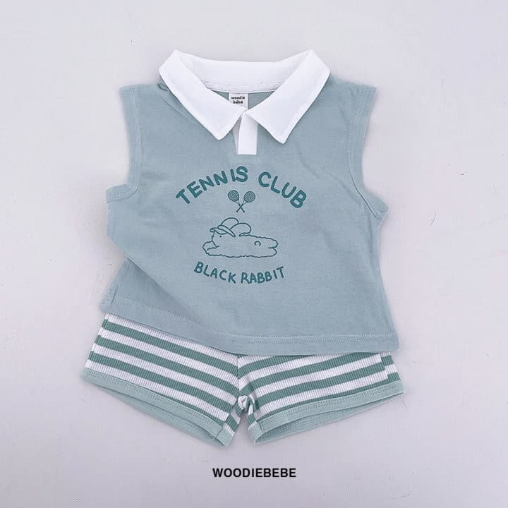 Woodie - Korean Children Fashion - #kidsstore - Bunny Collar Top Bottom Set
