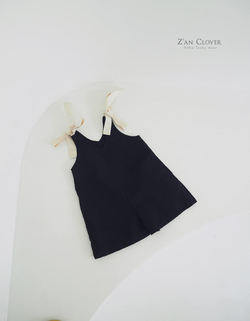 Zan Clover - Korean Children Fashion - #littlefashionista - Ribbon Linen Bodysuit
