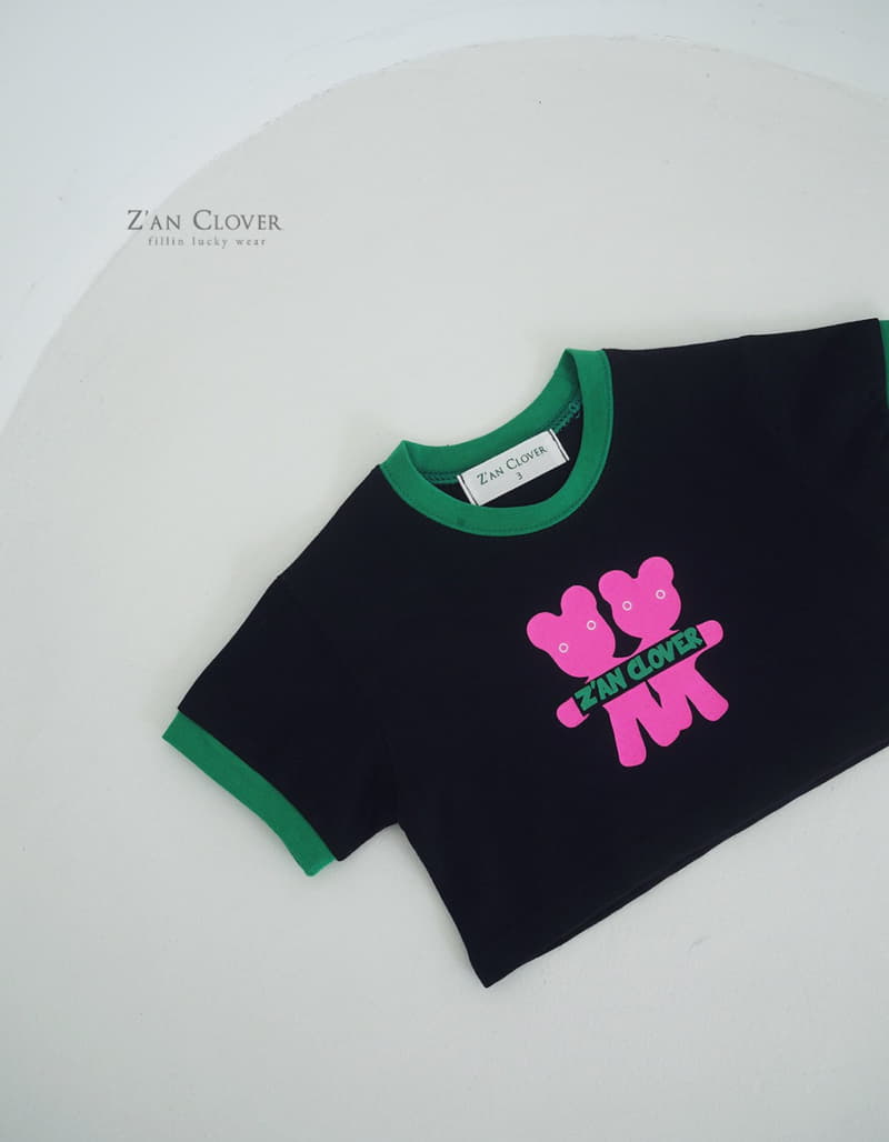 Zan Clover - Korean Children Fashion - #todddlerfashion - Pink Bear Tee - 6