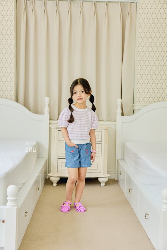 e.ru - Korean Children Fashion - #magicofchildhood - Denim Cherry Pants - 4