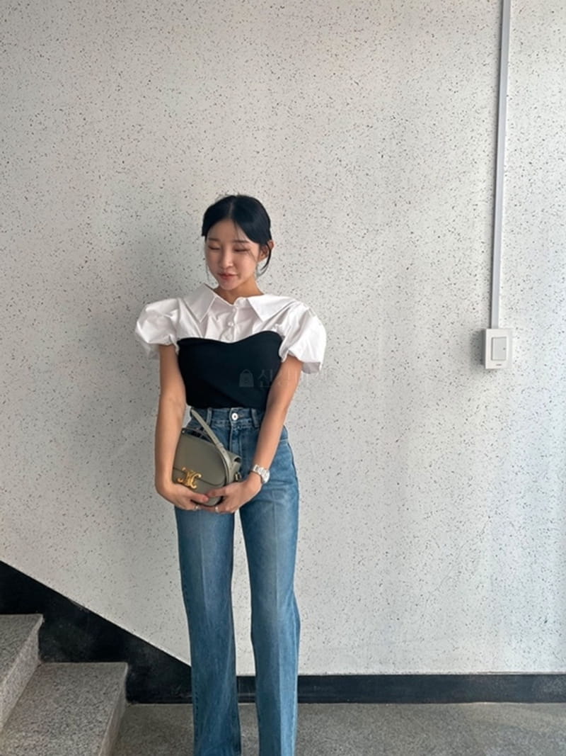 2two Moon - Korean Women Fashion - #momslook - Puff Shirt Bustier - 7