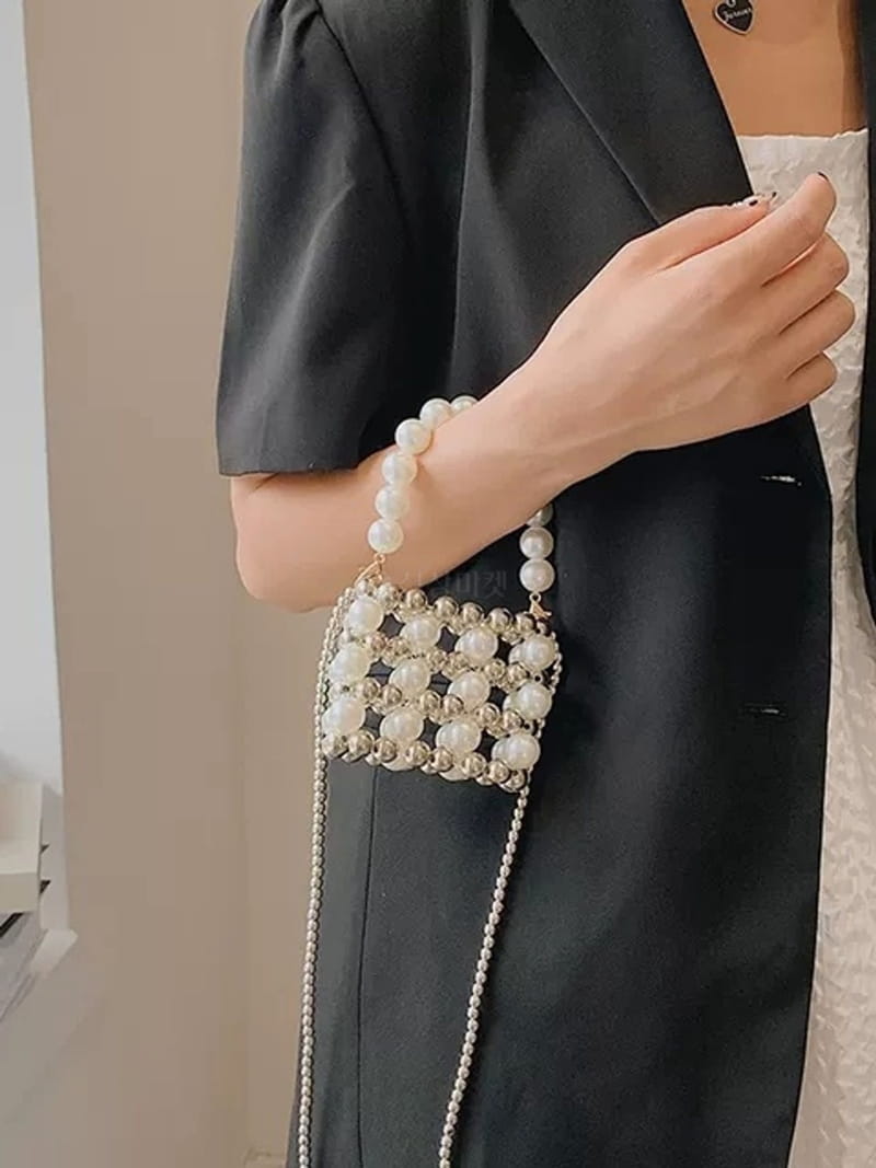 A In - Korean Women Fashion - #womensfashion - Silver Pearl Bag S