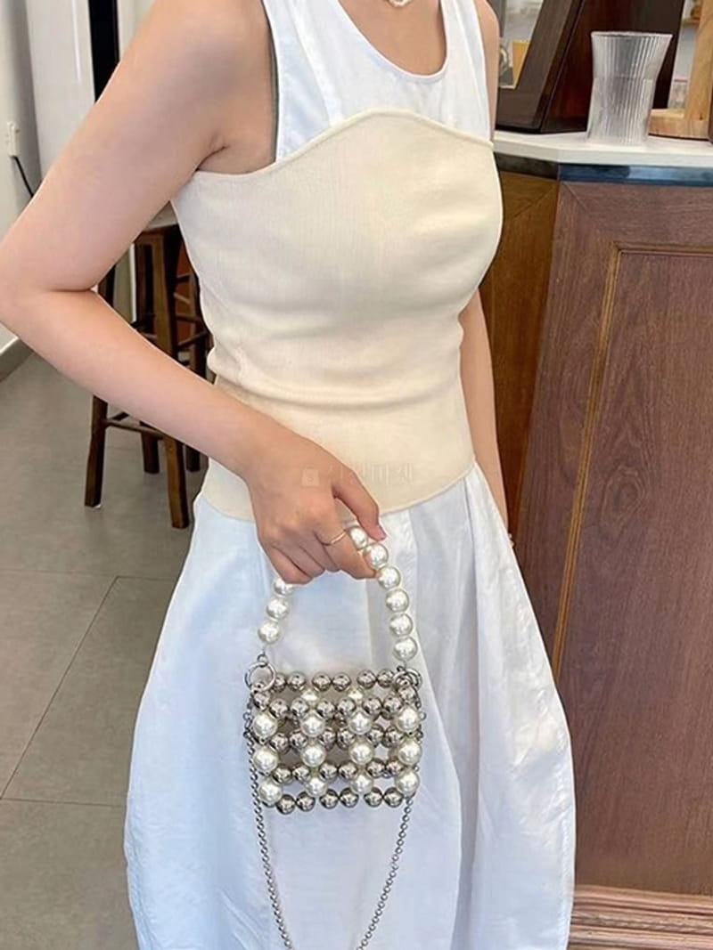 A In - Korean Women Fashion - #womensfashion - Silver Pearl Bag S - 3
