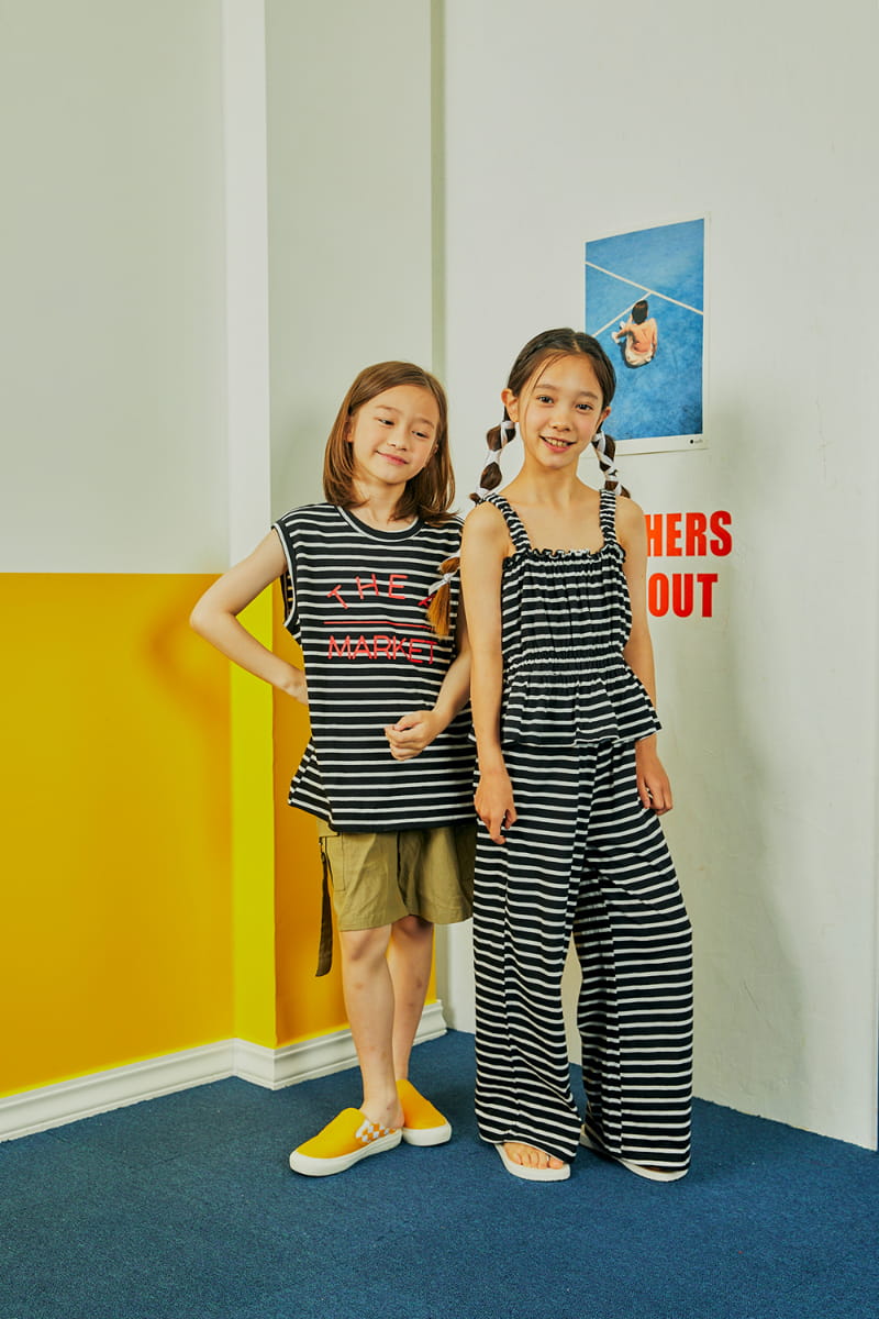 A-Market - Korean Children Fashion - #discoveringself - Strieps Frill Top Bottom Set - 11