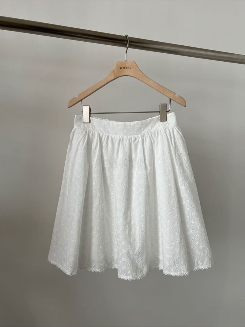 A Want - Korean Women Fashion - #thelittlethings - Punching Lace Skirt - 8