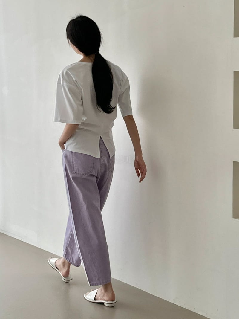 Anne Margaret - Korean Women Fashion - #momslook - Tug Line Tee - 2