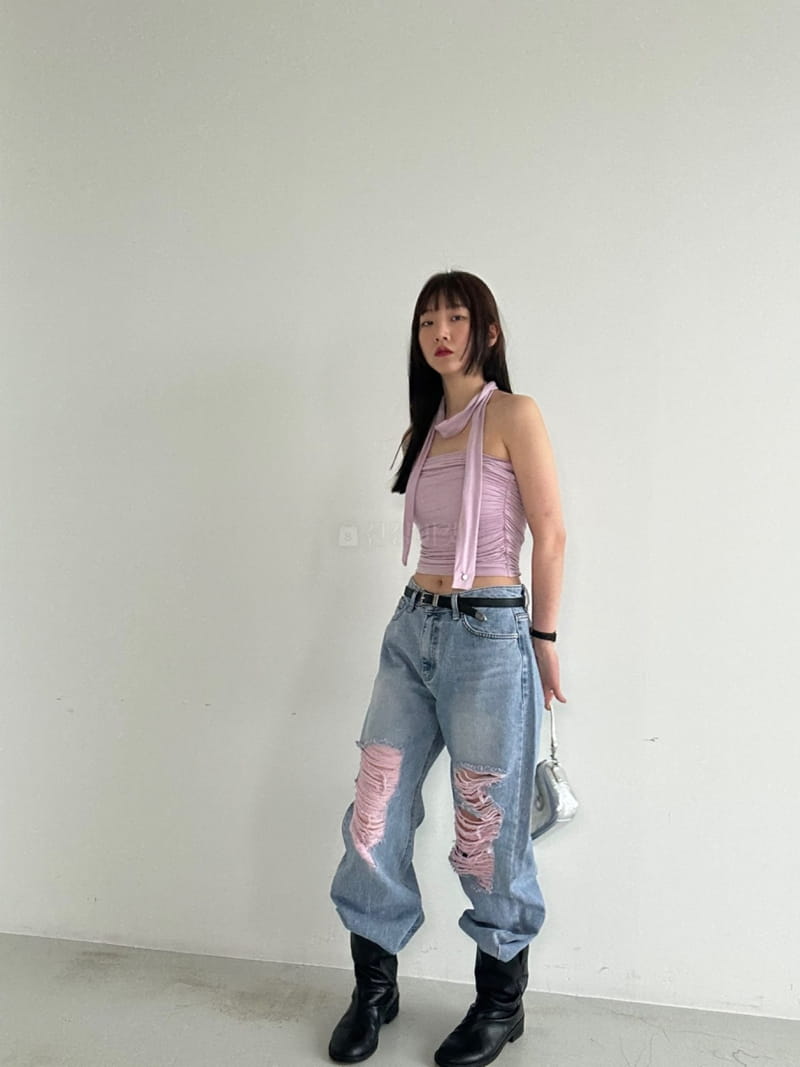 Archive - Korean Women Fashion - #thelittlethings - Pink Demage Pants - 2