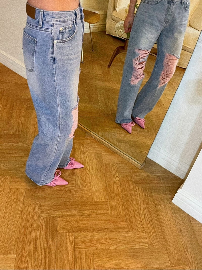 Archive - Korean Women Fashion - #momslook - Pink Demage Pants - 4
