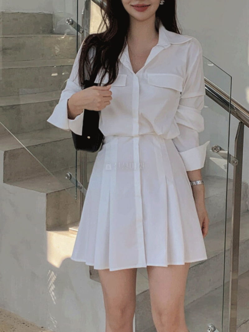 Bes - Korean Women Fashion - #momslook - Shirt One-piece - 3