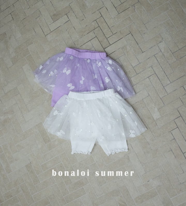Bonaloi - Korean Children Fashion - #kidsshorts - Butterfly Skirt Leggings - 2