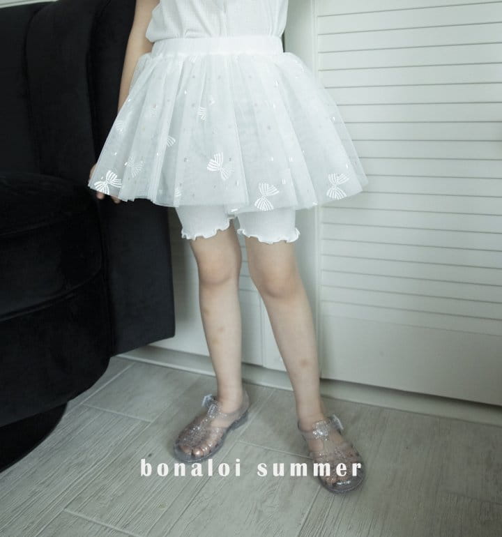 Bonaloi - Korean Children Fashion - #kidsstore - Butterfly Skirt Leggings - 3