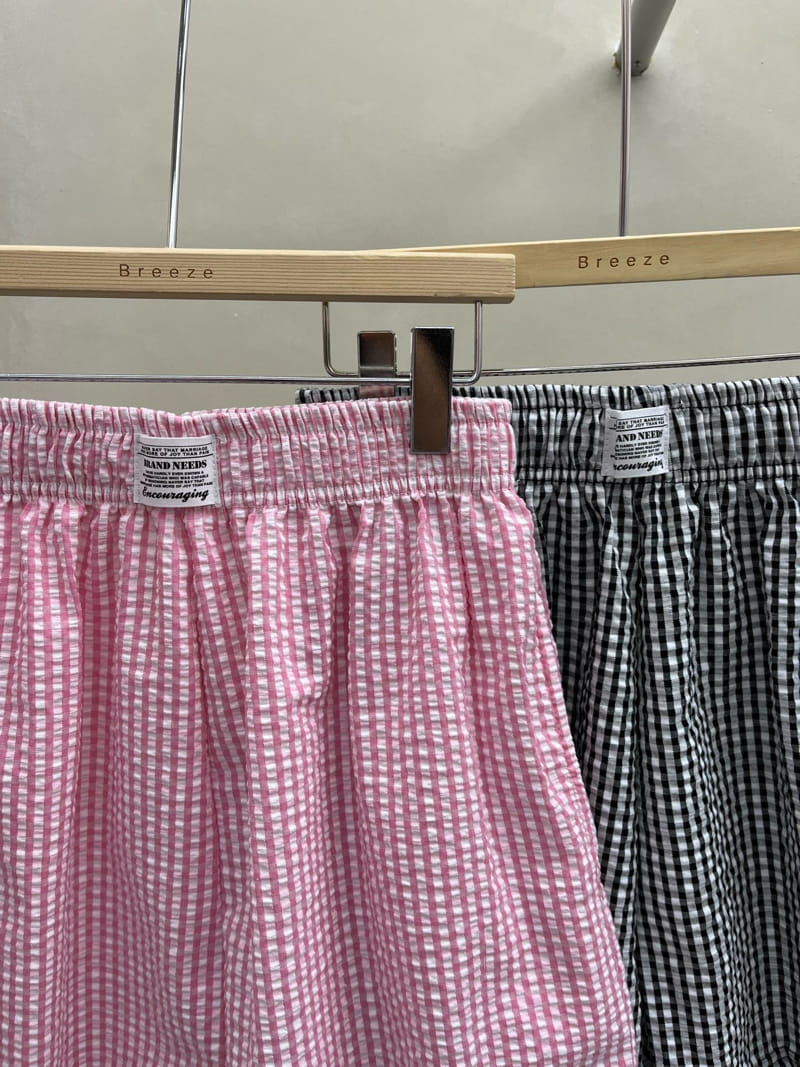 Breeze - Korean Women Fashion - #womensfashion - Label Check Shorts - 4