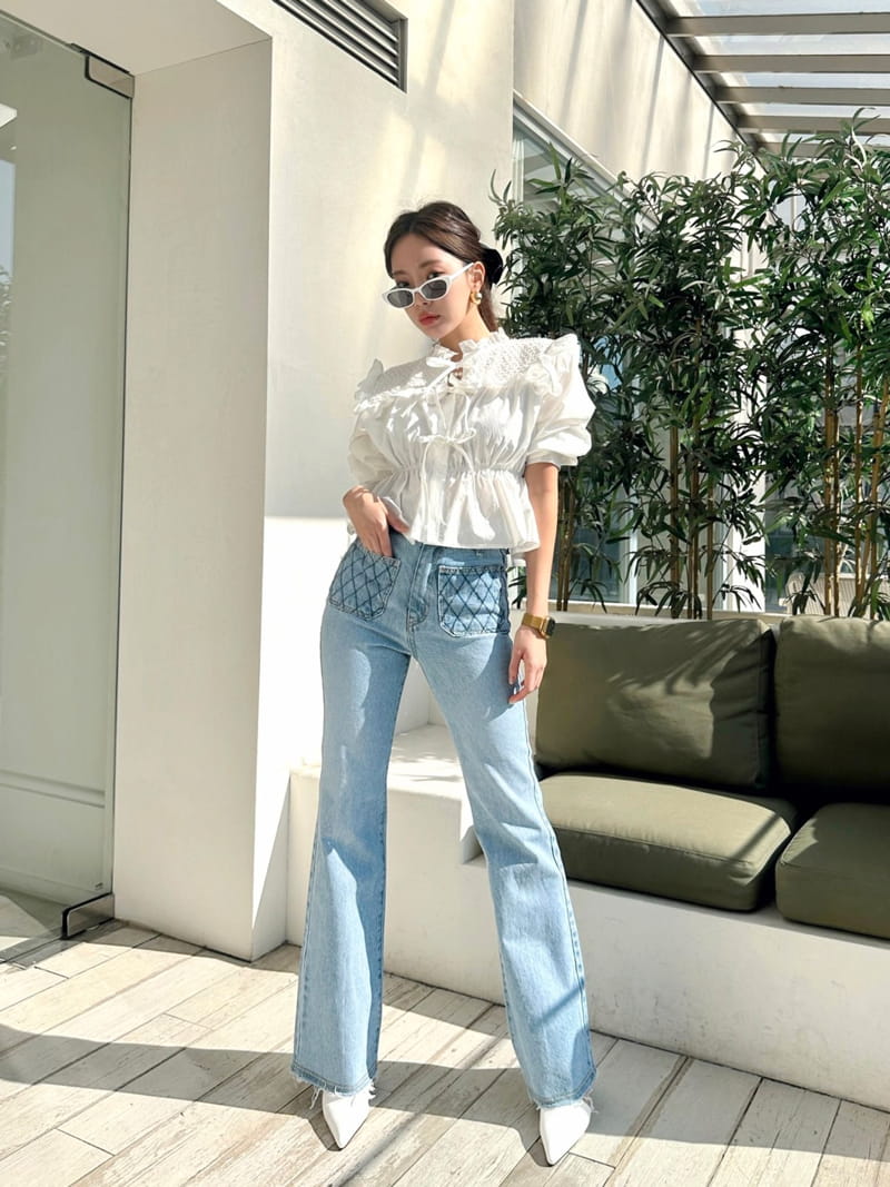 Bwithu - Korean Women Fashion - #momslook - Embrodiery Jeans - 2