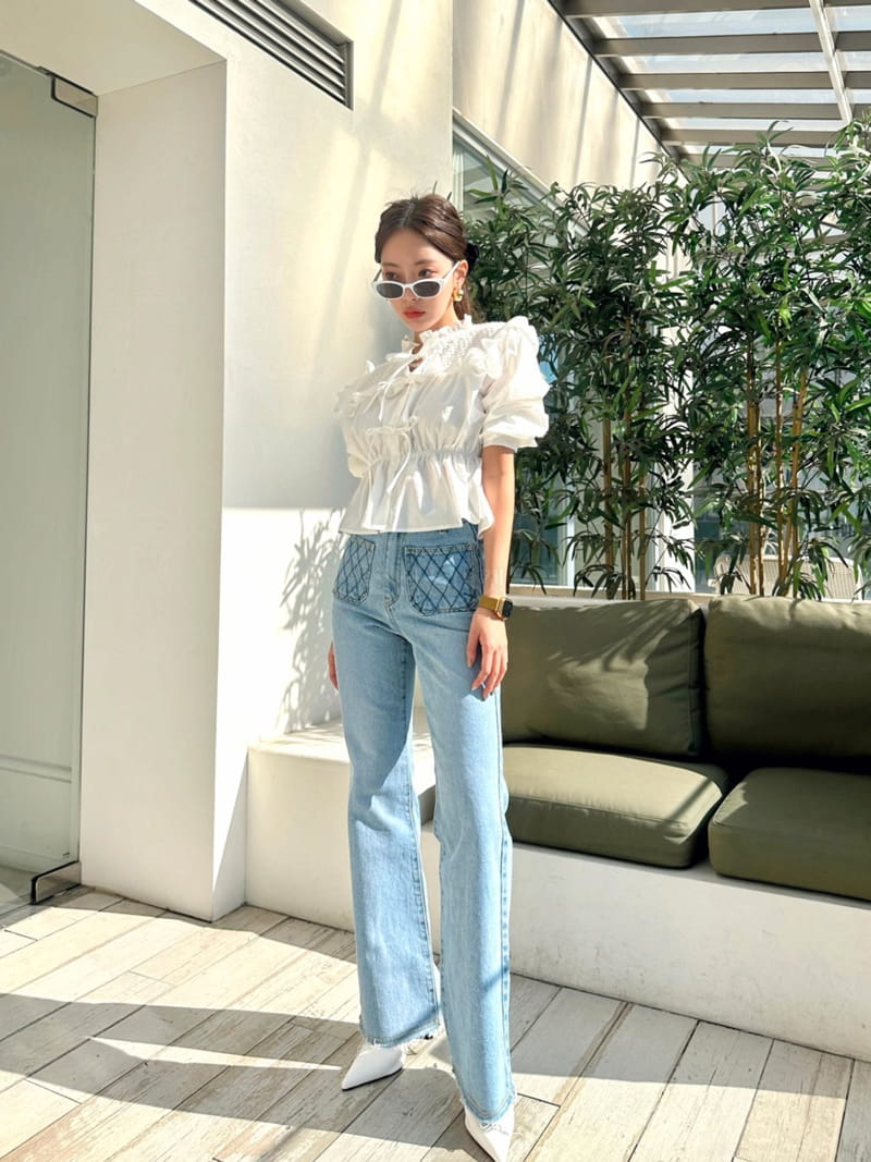 Bwithu - Korean Women Fashion - #womensfashion - Embrodiery Jeans - 4