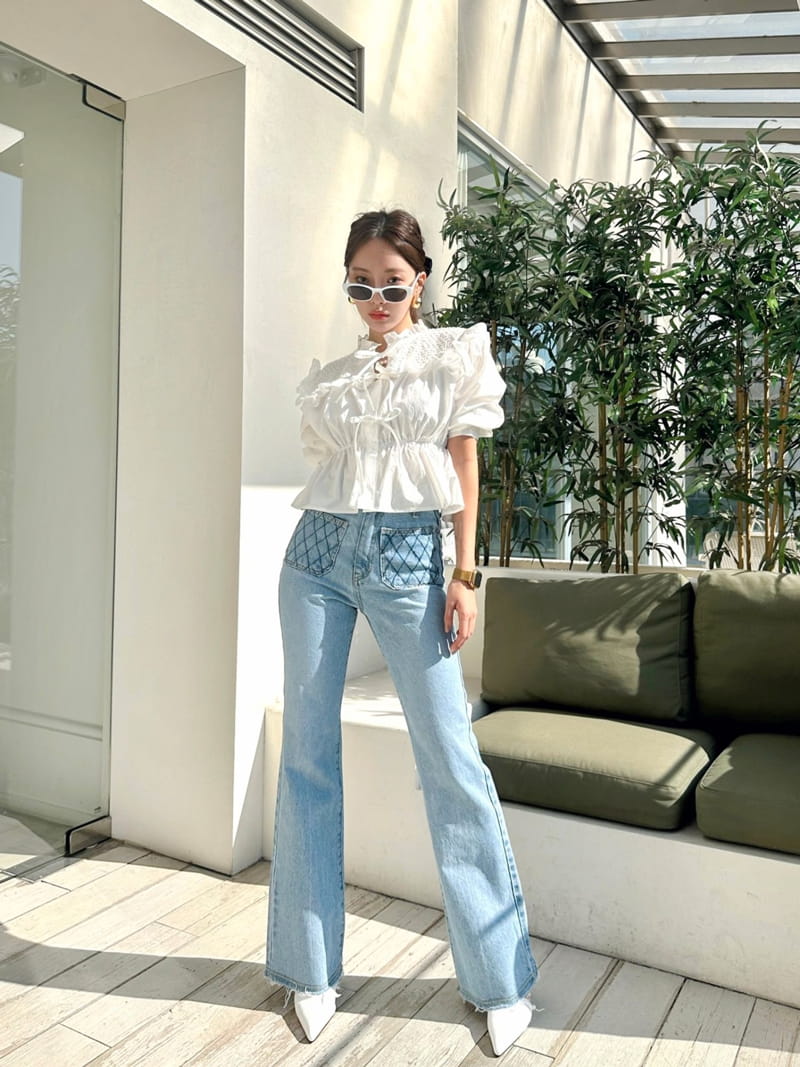 Bwithu - Korean Women Fashion - #womensfashion - Embrodiery Jeans - 3