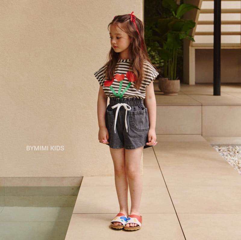 Bymimi - Korean Children Fashion - #childofig - Heart Strip Tee - 5
