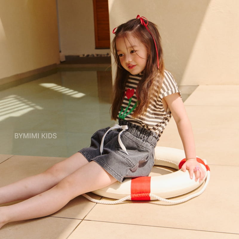 Bymimi - Korean Children Fashion - #childrensboutique - Heart Strip Tee - 6