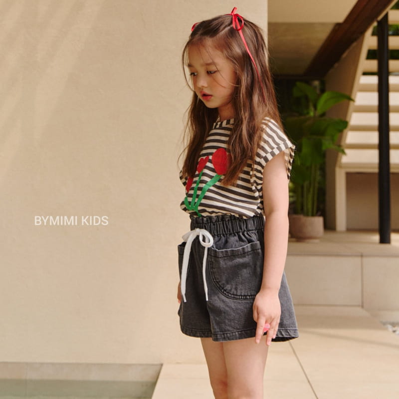 Bymimi - Korean Children Fashion - #designkidswear - Heart Strip Tee - 7