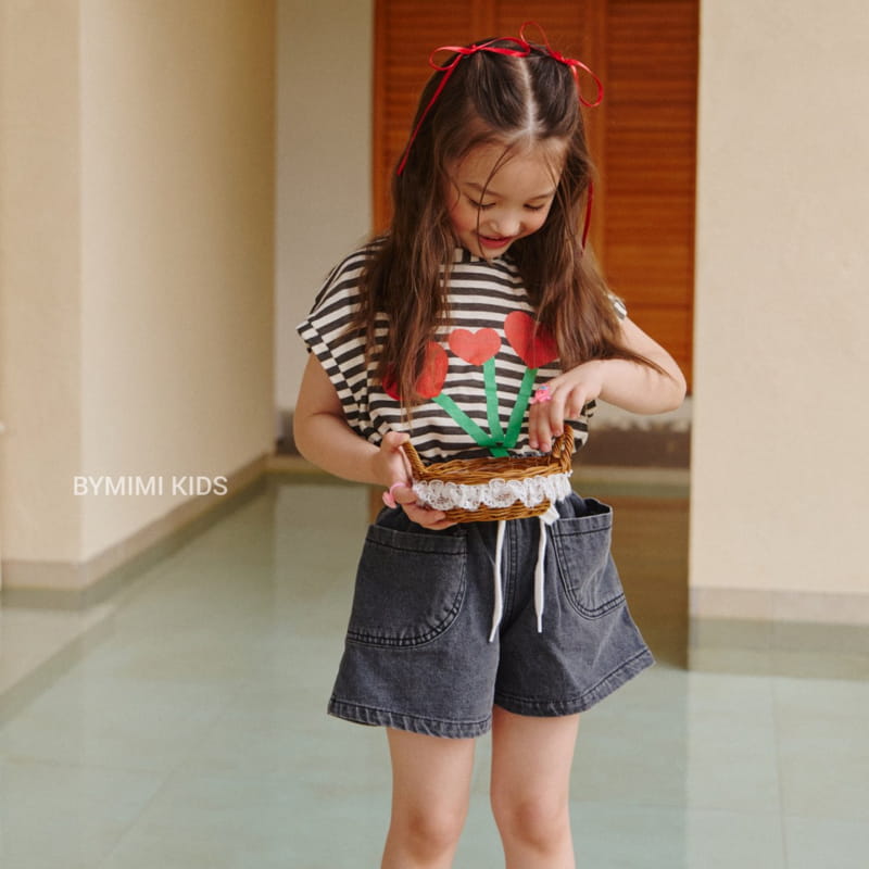 Bymimi - Korean Children Fashion - #discoveringself - Heart Strip Tee - 8