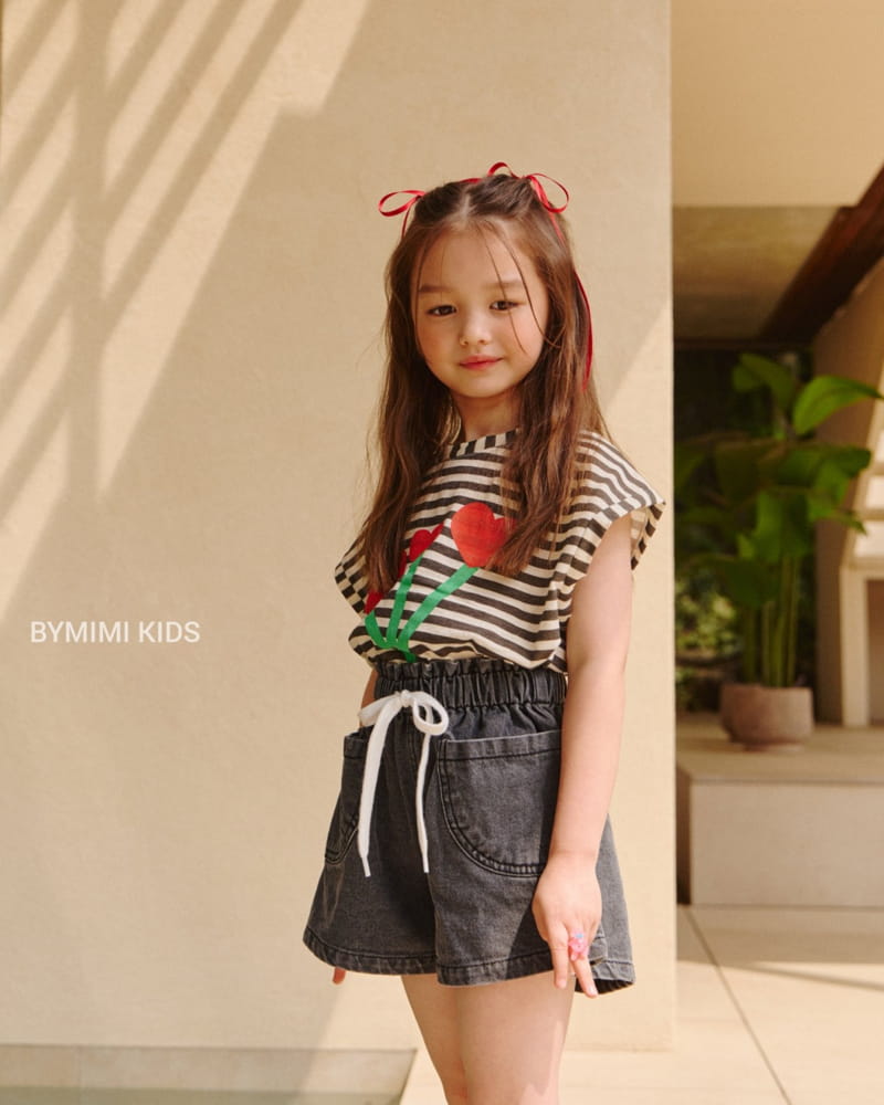 Bymimi - Korean Children Fashion - #fashionkids - Heart Strip Tee - 9