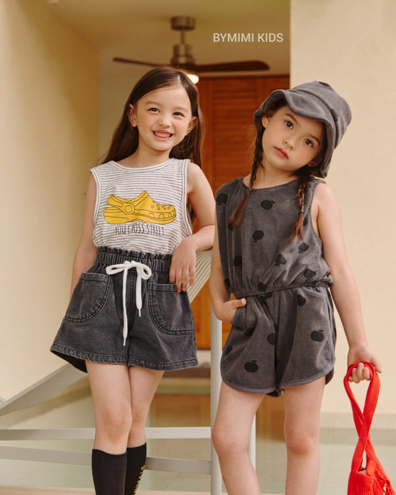 Bymimi - Korean Children Fashion - #stylishchildhood - Apple Terry Sleeveless - 7