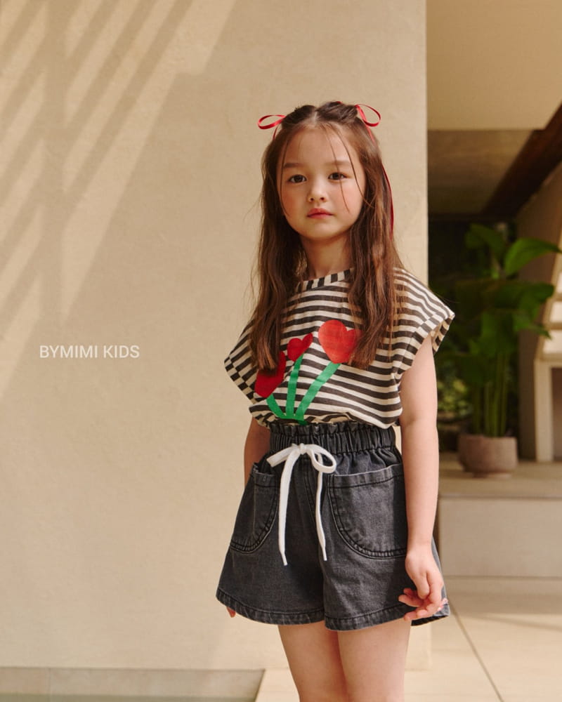 Bymimi - Korean Children Fashion - #toddlerclothing - Heart Strip Tee - 3