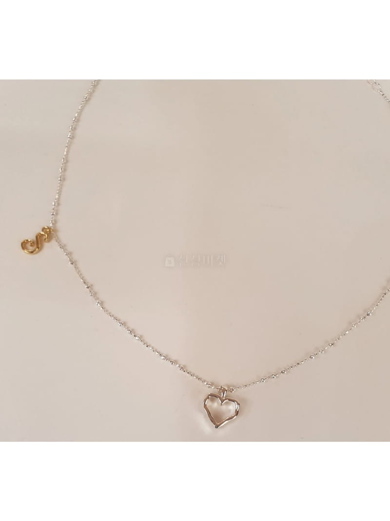 Cabinet - Korean Women Fashion - #momslook - Silver Heart Necklace - 3