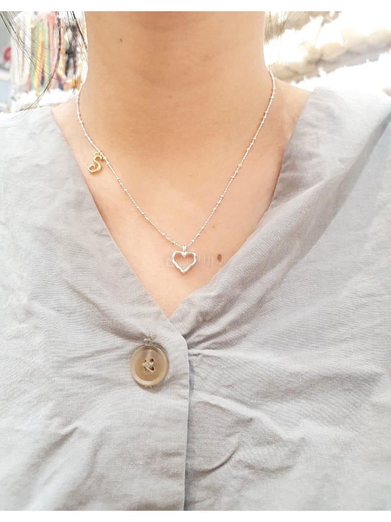 Cabinet - Korean Women Fashion - #momslook - Silver Heart Necklace - 5