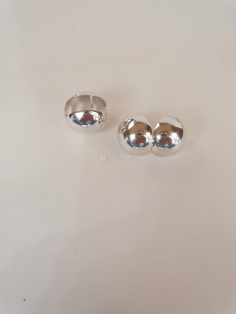 Cabinet - Korean Women Fashion - #momslook - Silver (Silver)18mm Silver Ball Earring - 2