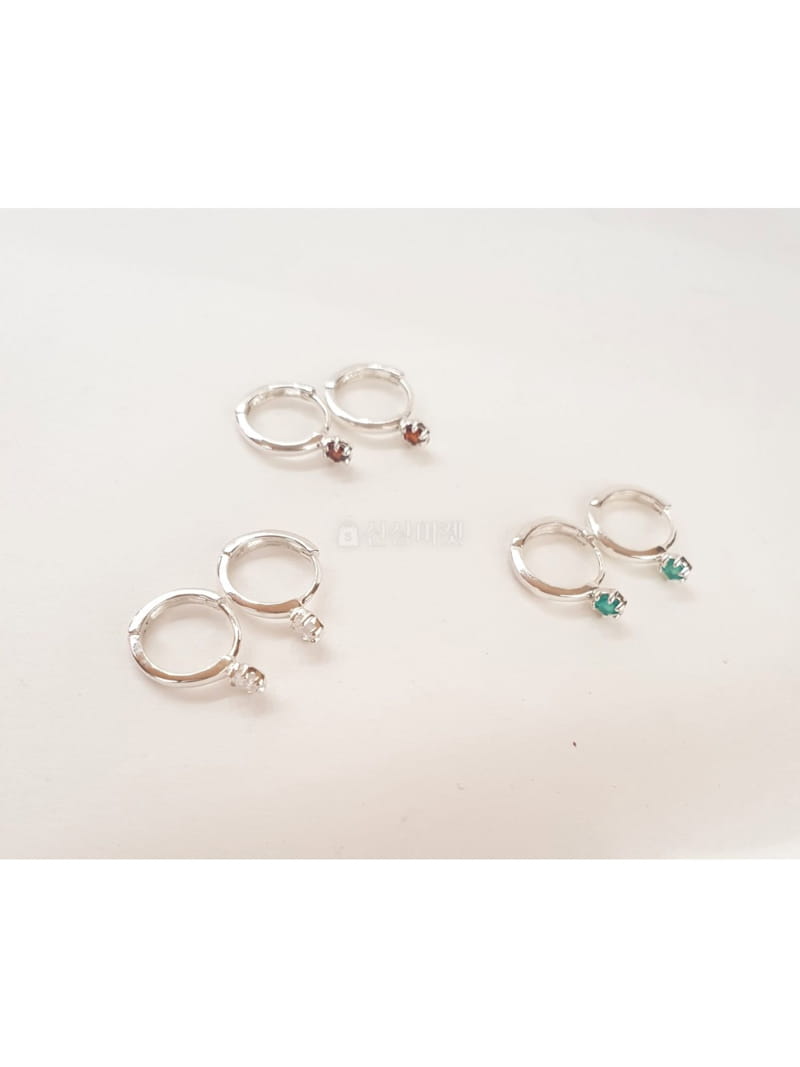 Cabinet - Korean Women Fashion - #vintageinspired - Silver (Silver) Mini Circle Earring