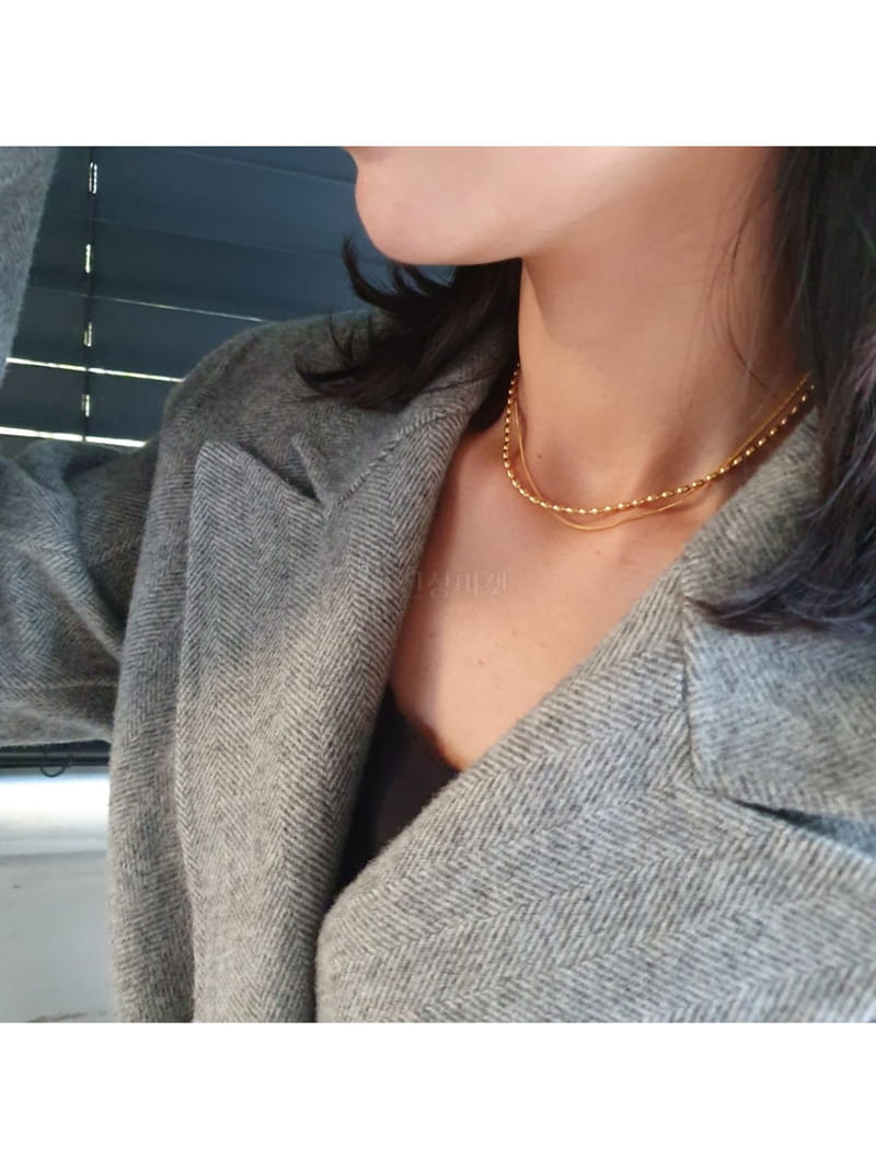Cabinet - Korean Women Fashion - #womensfashion - Silver Gold Egg Necklace - 2