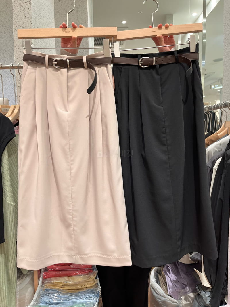 Comely - Korean Women Fashion - #momslook - Titan Skirt Belt Set