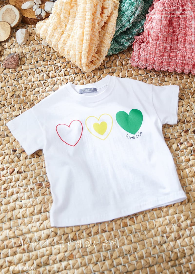 Creamcok - Korean Children Fashion - #kidsshorts - Heart Signal Tee - 2
