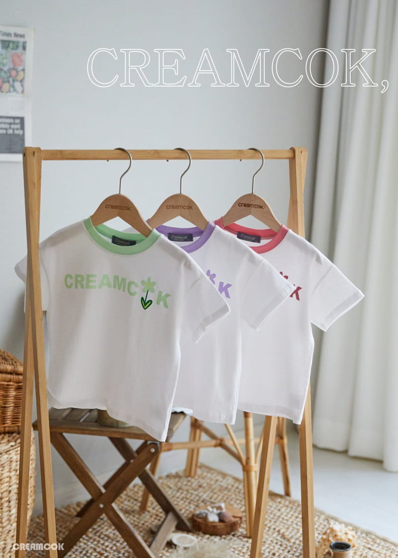 Creamcok - Korean Children Fashion - #kidsstore - Cream Flower Tee