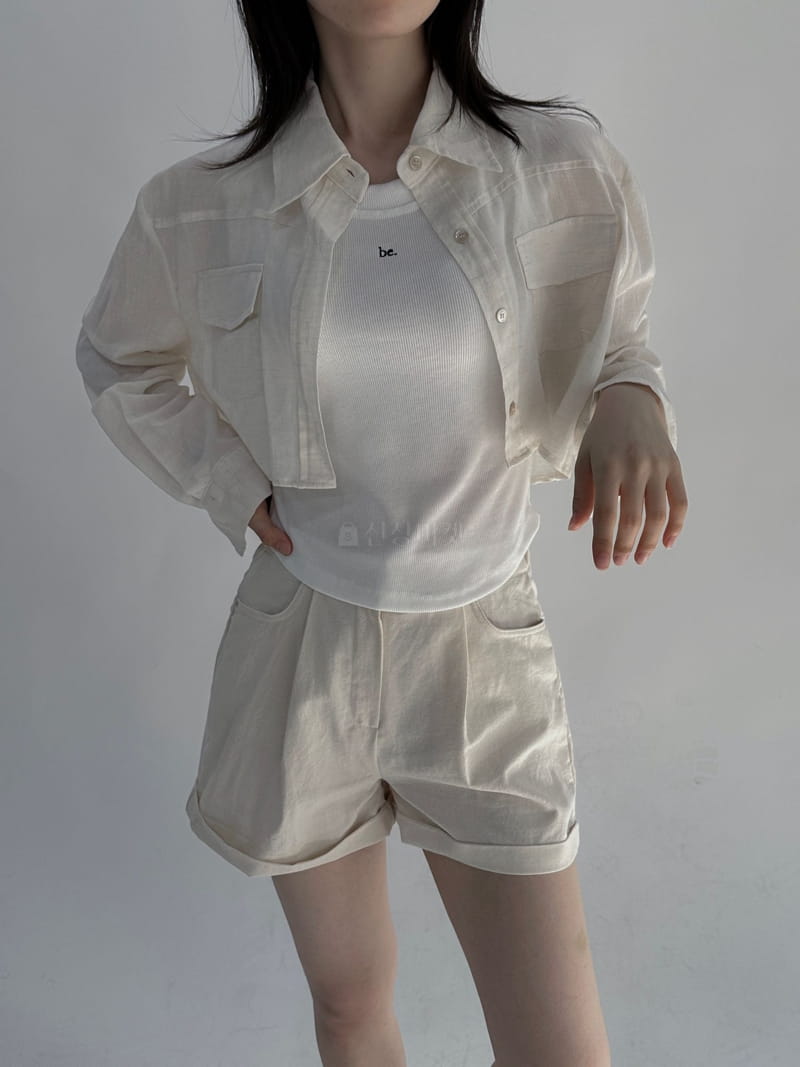 Dark Beige - Korean Women Fashion - #vintagekidsstyle - Ice Crop Shirt