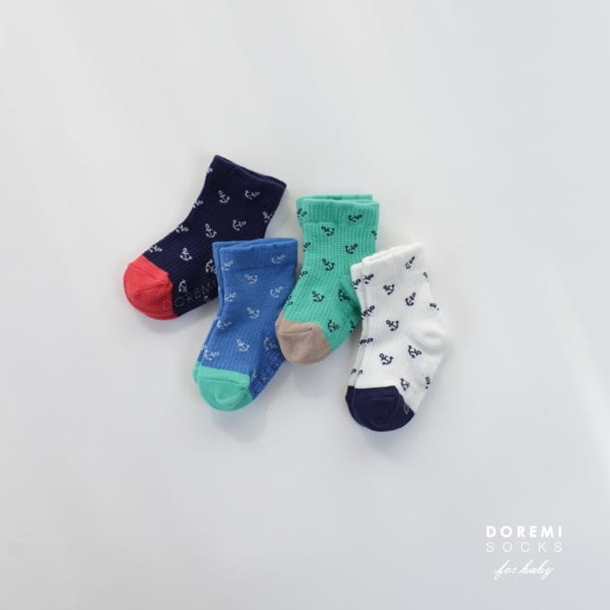 Doremi Socks - Korean Children Fashion - #Kfashion4kids - Waffle Marine Socks Set