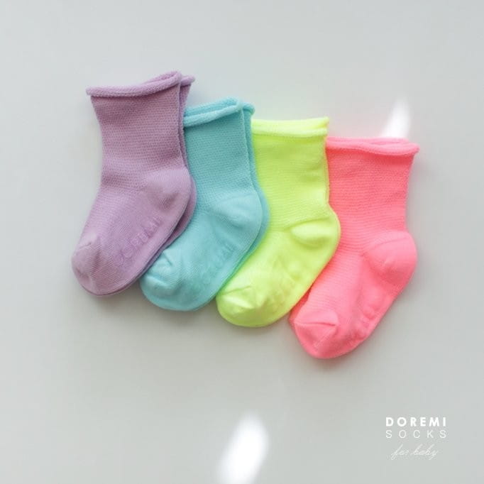 Doremi Socks - Korean Children Fashion - #childofig - Mesh Neon Socks Set - 10