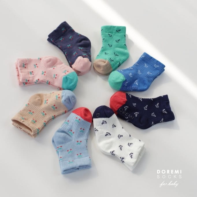 Doremi Socks - Korean Children Fashion - #discoveringself - Waffle Marine Socks Set - 12