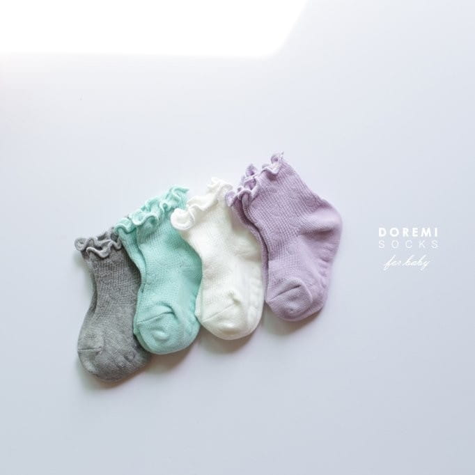 Doremi Socks - Korean Children Fashion - #kidsshorts - Heart Mesh Socks Set - 3