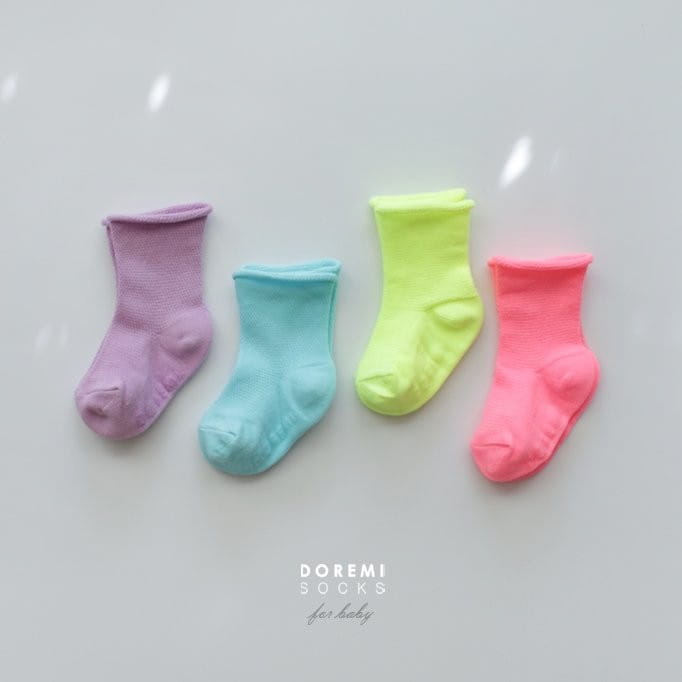 Doremi Socks - Korean Children Fashion - #kidzfashiontrend - Mesh Neon Socks Set