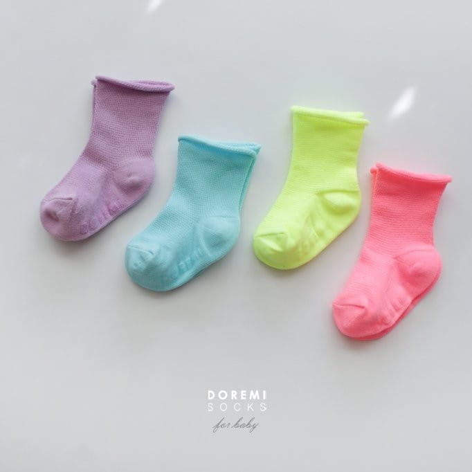 Doremi Socks - Korean Children Fashion - #littlefashionista - Mesh Neon Socks Set - 3
